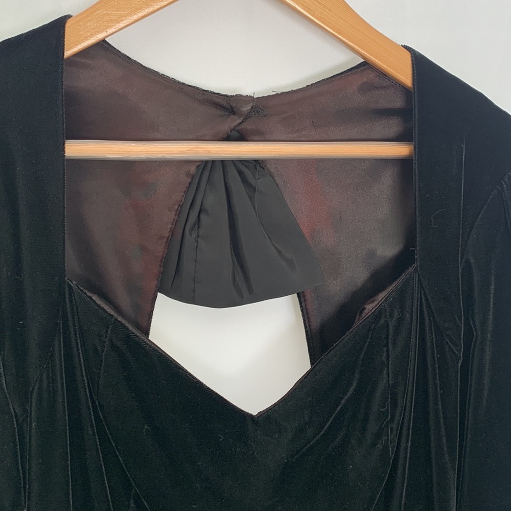 Vintage GUNNE SAX by Jessica McClintock Velvet & Taffeta Dress Black Size Medium - Picture 4 of 14